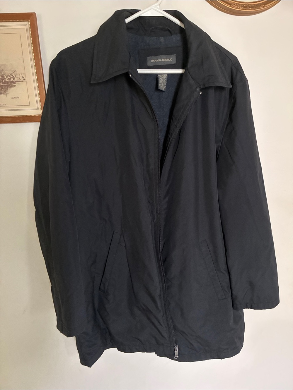 Banana Republic Black Exterior Zip Coat